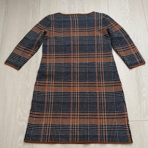 Ann Taylor Black and Orange Checkered Wool Blend Dress - Picture 9 of 9